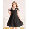 Arshiner Girls Dresses Summer Sleeveless Bow-Tie Straps Formal Fancy Party Birthday Tulle Dress(Black)