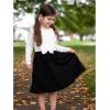 Arshiner Girls Fall Winter Dress Plaid Ribbed Ruffles Long Sleeve Dresses Cute Bowknot Little Girls Clothes 2-6 Years(White / Black)