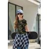 Arshiner Girls Shirts Side Ruched Short Sleeve Crewneck Fitted Tops Casual Summer Soft Tee Clothes 5-12 Years(Camo)