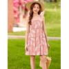 Arshiner Girls’ Summer Sundress Boho Spaghetti Strap Ruffled Tiered Dresses Casual Midi Cami Dress(B-pink-hawaiian)