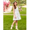 Arshiner Girls’ Summer Sundress Boho Spaghetti Strap Ruffled Tiered Dresses Casual Midi Cami Dress(Pink and White-floral)