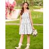 Arshiner Girls’ Summer Sundress Boho Spaghetti Strap Ruffled Tiered Dresses Casual Midi Cami Dress(Pink and White-floral)