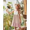 Arshiner Girl’s Summer Sundress Spaghetti Strap Solid Linen Midi Dress Casual Cami Dresses(Pat2)
