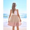 Arshiner Girl’s Summer Sundress Spaghetti Strap Solid Linen Midi Dress Casual Cami Dresses(Pat2)