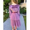 Arshiner Girls Velvet Tutu Dress Toddler Puff Long Sleeve Tiered Tulle Fall Winter Party Dresses with Ribbon(Fuchsia)