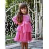 Arshiner Girls Velvet Tutu Dress Toddler Puff Long Sleeve Tiered Tulle Fall Winter Party Dresses with Ribbon(Hot Pink)