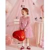 Arshiner Girls Velvet Tutu Dress Toddler Puff Long Sleeve Tiered Tulle Fall Winter Party Dresses with Ribbon(Pink)