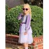 Arshiner Girls Velvet Tutu Dress Toddler Puff Long Sleeve Tiered Tulle Fall Winter Party Dresses with Ribbon(Purple)