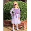 Arshiner Girls Velvet Tutu Dress Toddler Puff Long Sleeve Tiered Tulle Fall Winter Party Dresses with Ribbon(Purple)