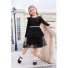 Arshiner Toddler Dress Baby Girls Tutu Tiered Formal Party Sequin Tulle Dresses Fall Winter Clothes for 1-6 Years(Black)