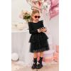 Arshiner Toddler Dress Baby Girls Tutu Tiered Formal Party Sequin Tulle Dresses Fall Winter Clothes for 1-6 Years(Black)