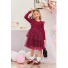 Arshiner Toddler Dress Baby Girls Tutu Tiered Formal Party Sequin Tulle Dresses Fall Winter Clothes for 1-6 Years(Dark Red)
