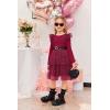 Arshiner Toddler Dress Baby Girls Tutu Tiered Formal Party Sequin Tulle Dresses Fall Winter Clothes for 1-6 Years(Dark Red)