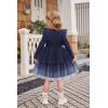 Arshiner Toddler Dress Baby Girls Tutu Tiered Formal Party Sequin Tulle Dresses Fall Winter Clothes for 1-6 Years(Navy Gradient)