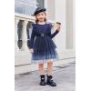 Arshiner Toddler Dress Baby Girls Tutu Tiered Formal Party Sequin Tulle Dresses Fall Winter Clothes for 1-6 Years(Navy Gradient)