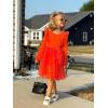 Arshiner Toddler Dress Baby Girls Tutu Tiered Formal Party Sequin Tulle Dresses Fall Winter Clothes for 1-6 Years(Orange)