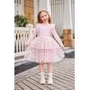 Arshiner Toddler Dress Baby Girls Tutu Tiered Formal Party Sequin Tulle Dresses Fall Winter Clothes for 1-6 Years(Pink Daisy)