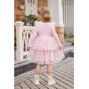 Arshiner Toddler Dress Baby Girls Tutu Tiered Formal Party Sequin Tulle Dresses Fall Winter Clothes for 1-6 Years(Pink Daisy)