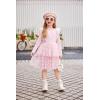 Arshiner Toddler Dress Baby Girls Tutu Tiered Formal Party Sequin Tulle Dresses Fall Winter Clothes for 1-6 Years(Pink Daisy)