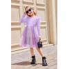 Arshiner Toddler Dress Baby Girls Tutu Tiered Formal Party Sequin Tulle Dresses Fall Winter Clothes for 1-6 Years(Purple Gradient)