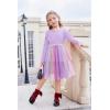 Arshiner Toddler Dress Baby Girls Tutu Tiered Formal Party Sequin Tulle Dresses Fall Winter Clothes for 1-6 Years(Purple Gradient)