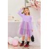 Arshiner Toddler Dress Baby Girls Tutu Tiered Formal Party Sequin Tulle Dresses Fall Winter Clothes for 1-6 Years(Purple Gradient)