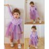Arshiner Toddler Dress Baby Girls Tutu Tiered Formal Party Sequin Tulle Dresses Fall Winter Clothes for 1-6 Years(Purple Gradient)