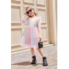 Arshiner Toddler Dress Baby Girls Tutu Tiered Formal Party Sequin Tulle Dresses Fall Winter Clothes for 1-6 Years(Rainbow)