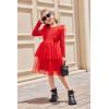 Arshiner Toddler Dress Baby Girls Tutu Tiered Formal Party Sequin Tulle Dresses Fall Winter Clothes for 1-6 Years(Red)