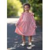 Arshiner Toddler Girls Long Sleeve Velvet Dress Ruffled Crew Neck Midi A-Line Fall Vintage Dress with Pockets for Kids 2-8Y(Pink)