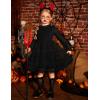 Arshiner Toddler Tutu Dress Girls Puff Long Sleeve Fall Winter Formal Party Tulle Dresses 3-8Y(Black)