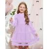 Arshiner Toddler Tutu Dress Girls Puff Long Sleeve Fall Winter Formal Party Tulle Dresses 3-8Y(Lavender)