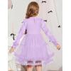 Arshiner Toddler Tutu Dress Girls Puff Long Sleeve Fall Winter Formal Party Tulle Dresses 3-8Y(Lavender)