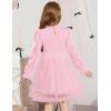Arshiner Toddler Tutu Dress Girls Puff Long Sleeve Fall Winter Formal Party Tulle Dresses 3-8Y(Pink)