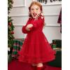 Arshiner Toddler Tutu Dress Girls Puff Long Sleeve Fall Winter Formal Party Tulle Dresses 3-8Y(Red)