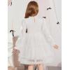 Arshiner Toddler Tutu Dress Girls Puff Long Sleeve Fall Winter Formal Party Tulle Dresses 3-8Y(White)