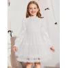 Arshiner Toddler Tutu Dress Girls Puff Long Sleeve Fall Winter Formal Party Tulle Dresses 3-8Y(White)