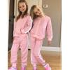 Arshiner Girls 2 Piece Outfits Sweatsuits Zip Up Hoodie Sweatshirt and Sweatpant Athletic Tracksuit Jogger Set(Pink)