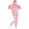 Arshiner Girls 2 Piece Outfits Sweatsuits Zip Up Hoodie Sweatshirt and Sweatpant Athletic Tracksuit Jogger Set(Pink)