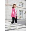 Arshiner Girls 2 Piece Outfits Sweatsuits Zip Up Hoodie Sweatshirt and Sweatpant Athletic Tracksuit Jogger Set(Rose)