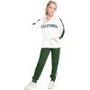Arshiner Girls 2 Piece Outfits Sweatsuits Zip Up Hoodie Sweatshirt and Sweatpant Athletic Tracksuit Jogger Set(Green Letter Print)