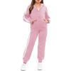 Arshiner Girls 2 Piece Outfits Sweatsuits Zip Up Hoodie Sweatshirt and Sweatpant Athletic Tracksuit Jogger Set(Pink)