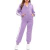 Arshiner Girls 2 Piece Outfits Sweatsuits Zip Up Hoodie Sweatshirt and Sweatpant Athletic Tracksuit Jogger Set(Purple)