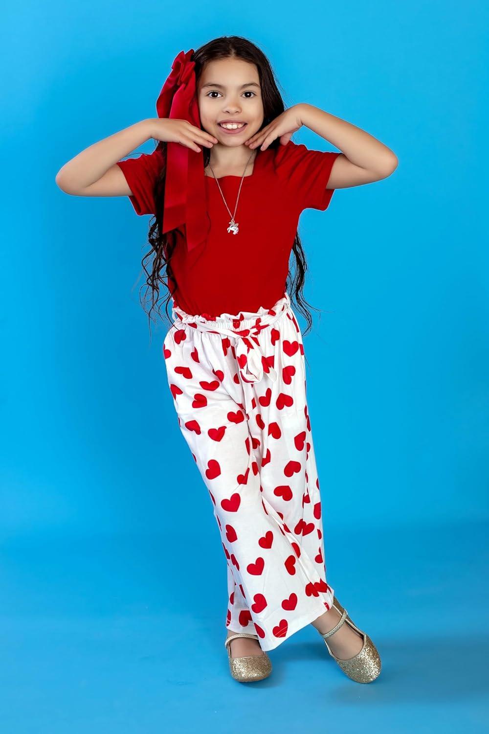 image:imageArshiner Girls 2 Pieces Outfits Kids Square Neck Puff Sleeve Tops and Pants Set with Pockets 614 YearsLove