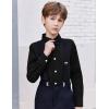 Arshiner Boys Long Sleeve Dress Shirt Button Down Shirt School Uniform Formal Shirt with Chest Pocket Size 5-12 Years(Black)