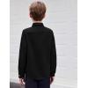 Arshiner Boys Long Sleeve Dress Shirt Button Down Shirt School Uniform Formal Shirt with Chest Pocket Size 5-12 Years(Black)