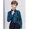 Arshiner Boys Long Sleeve Dress Shirt Button Down Shirt School Uniform Formal Shirt with Chest Pocket Size 5-12 Years(Dark Blue)