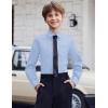 Arshiner Boys Long Sleeve Dress Shirt Button Down Shirt School Uniform Formal Shirt with Chest Pocket Size 5-12 Years(Light Blue)