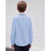 Arshiner Boys Long Sleeve Dress Shirt Button Down Shirt School Uniform Formal Shirt with Chest Pocket Size 5-12 Years(Light Blue)