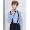 Arshiner Boys Long Sleeve Dress Shirt Button Down Shirt School Uniform Formal Shirt with Chest Pocket Size 5-12 Years(Light Blue)